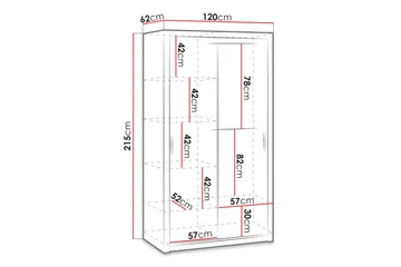 Julissa Garderob 120 cm - Vit - Förvaring - Klädförvaring - Garderob & garderobssystem