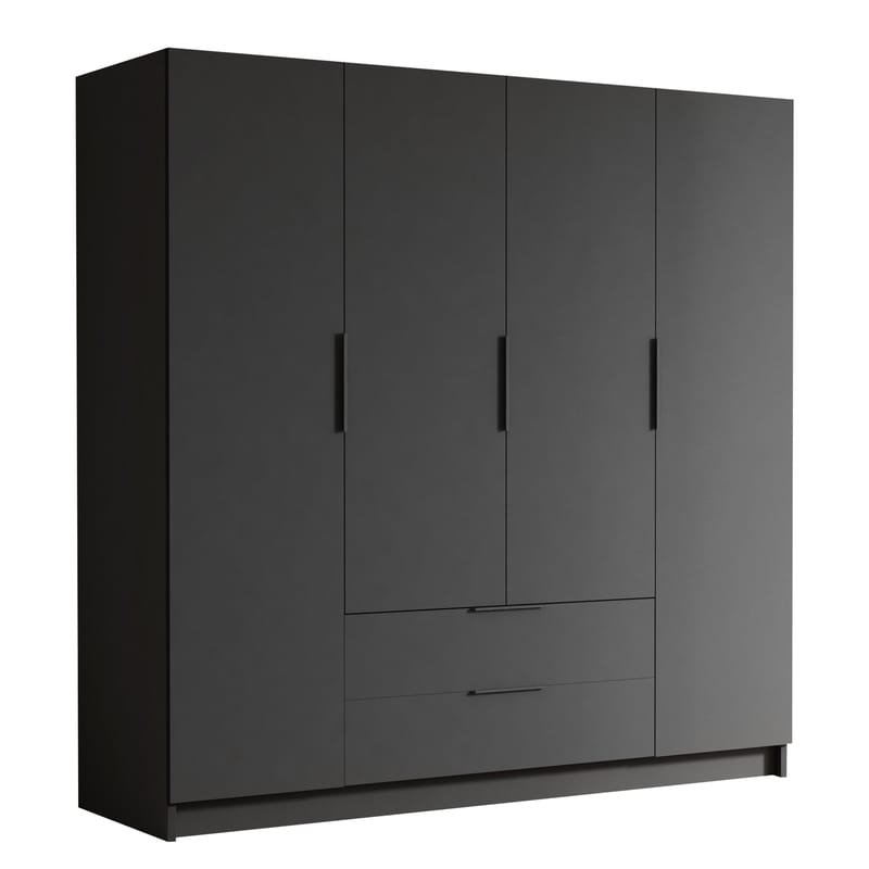 Kelros Garderob 200x216 cm i Målat Trä, Svart