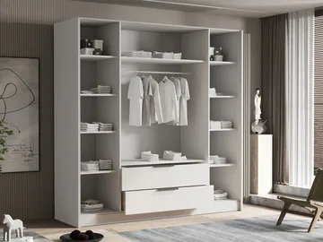 Kelros Garderob med Spegel 200x216 cm - Svart - Förvaring - Klädförvaring - Garderob & garderobssystem