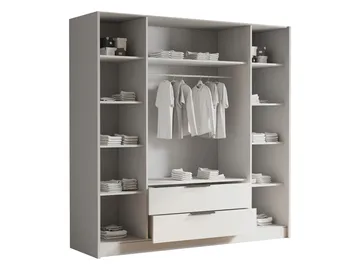 Kelros Garderob med Spegel 200x216 cm - Vit - Förvaring - Klädförvaring - Garderob & garderobssystem