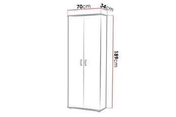 Kelvy Garderob 70x34 cm - Vit - Förvaring - Klädförvaring - Garderob & garderobssystem