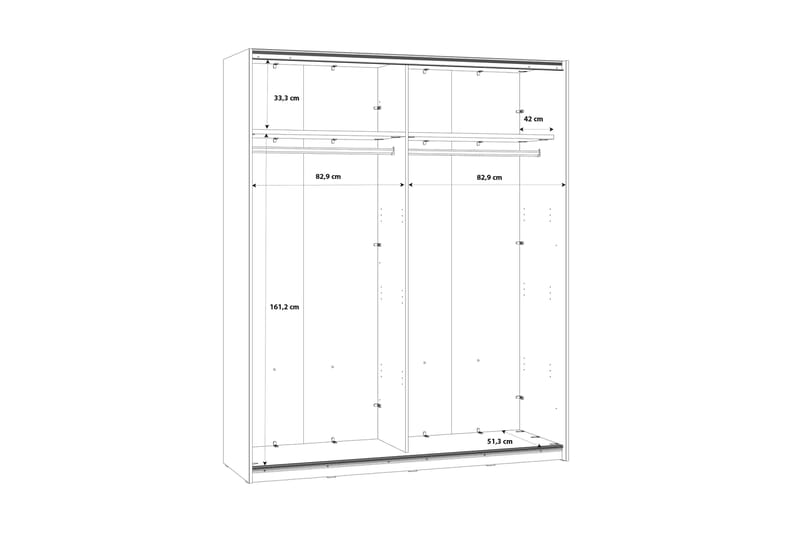 Kocherinovo Garderob 62x171 cm - Brun/Grå - Förvaring - Klädförvaring - Garderob & garderobssystem