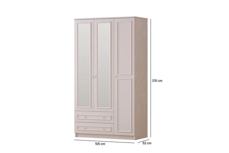 Kovric Garderobsskåp 105x210 cm - Matt Vit - Förvaring - Klädförvaring - Garderob & garderobssystem