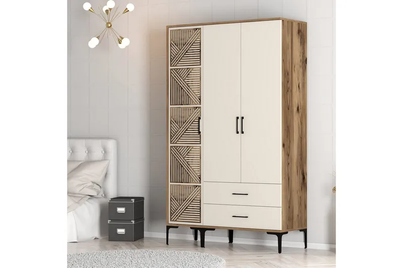 Kumsal Garderob 120 cm - Cream - Förvaring - Klädförvaring - Garderob & garderobssystem