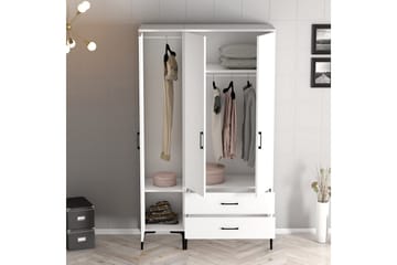 Kumsal Garderob 120 cm - Vit - Förvaring - Klädförvaring - Garderob & garderobssystem
