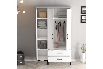 Kumsal Garderob 120 cm - Vit - Förvaring - Klädförvaring - Garderob & garderobssystem