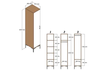 Kumsal Garderob 40 cm - Vit - Förvaring - Klädförvaring - Garderob & garderobssystem