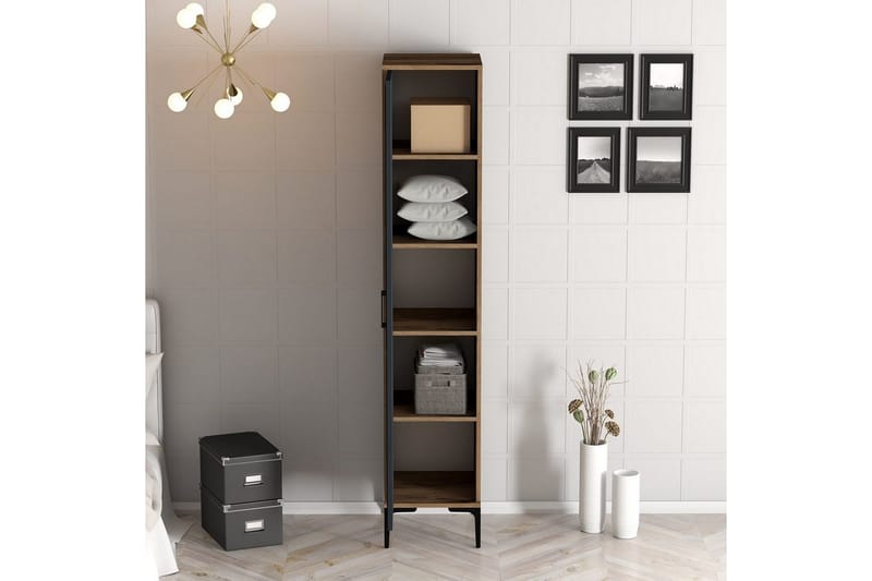 Kumsal Garderob 40x47,5 cm - Valnöt/Antracit - Förvaring - Klädförvaring - Garderob & garderobssystem