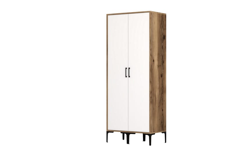 Kumsal Garderob 80 cm - Brun/Vit - Förvaring - Klädförvaring - Garderob & garderobssystem