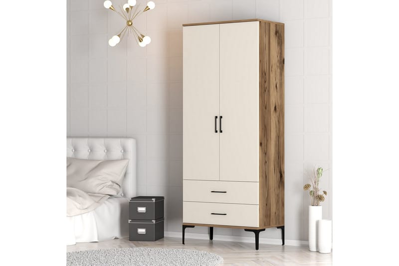 Kumsal Garderob 80 cm - Cream - Förvaring - Klädförvaring - Garderob & garderobssystem