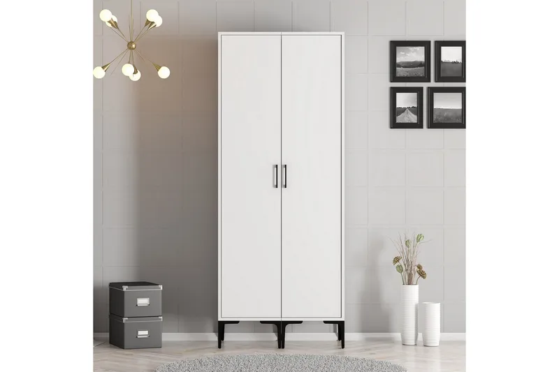 Kumsal Garderob 80 cm - Vit - Förvaring - Klädförvaring - Garderob & garderobssystem