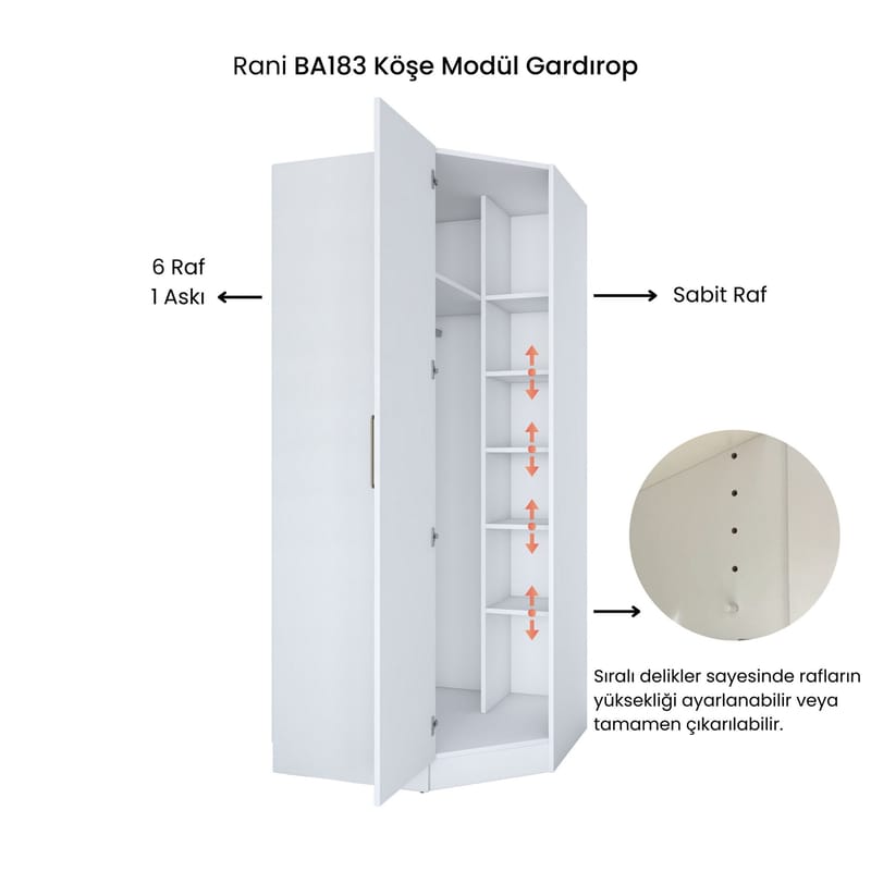Matlerd Garderob 91x210x57,5 cm - Vit - Förvaring - Klädförvaring - Garderob & garderobssystem - Klädskåp & fristående garderob