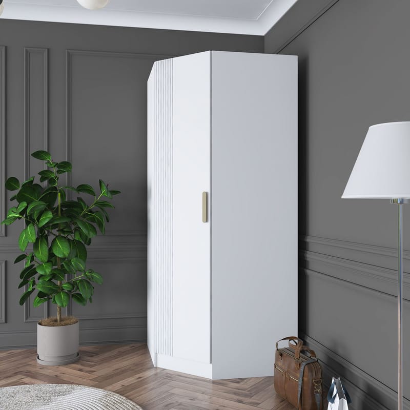 Matlerd Garderob 91x210x57,5 cm - Vit - Förvaring - Klädförvaring - Garderob & garderobssystem - Klädskåp & fristående garderob