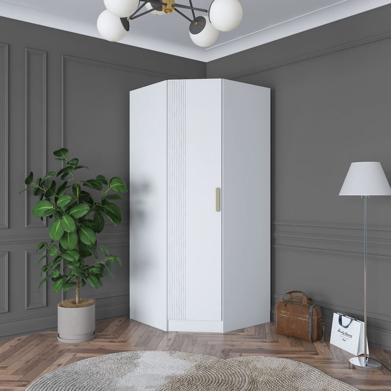 Matlerd Garderob 91x210x57,5 cm - Vit - Förvaring - Klädförvaring - Garderob & garderobssystem - Klädskåp & fristående garderob