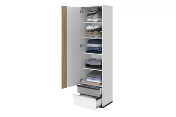 Metropolitan Garderob 55x199 cm - Brun/Vit/Ljusgrå/Svart - Förvaring - Klädförvaring - Garderob & garderobssystem