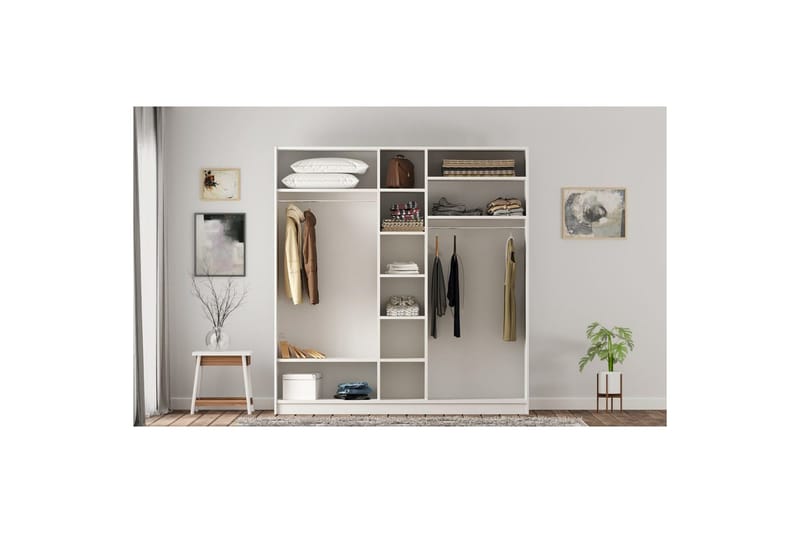 Meyra Garderob 175x210 cm - Matt Vit - Förvaring - Klädförvaring - Garderob & garderobssystem
