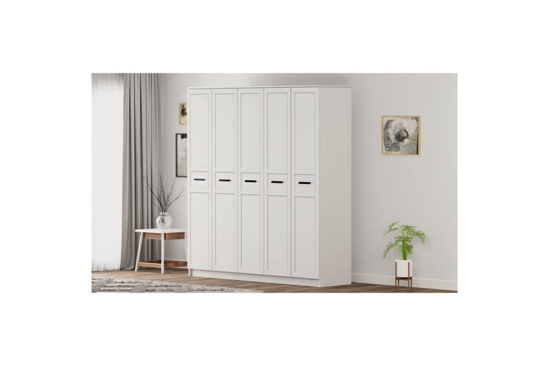 Meyra Garderob 175x210 cm - Matt Vit - Förvaring - Klädförvaring - Garderob & garderobssystem
