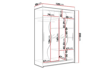 Miami Garderob 120x58x200 cm - Beige - Förvaring - Klädförvaring - Garderob & garderobssystem
