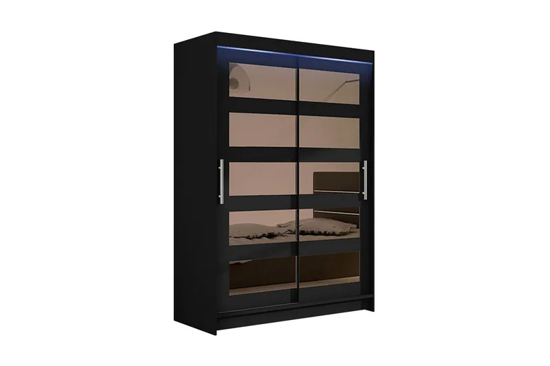 Miami Garderob 120x58x200 cm - Svart - Förvaring - Klädförvaring - Garderob & garderobssystem