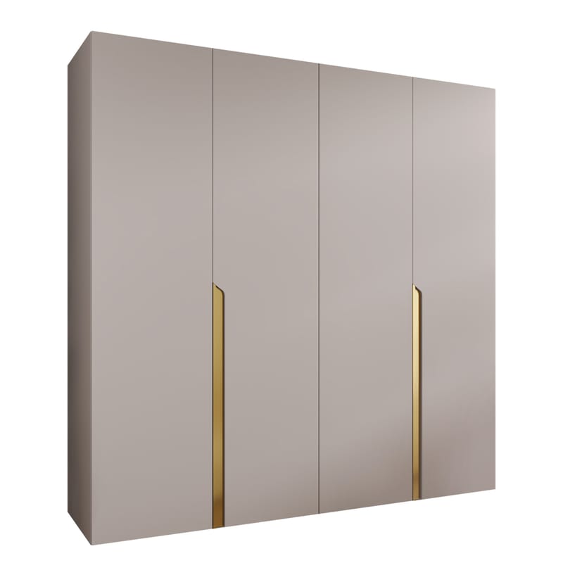 Milias Garderob 200x202 cm - beige, guld - Förvaring - Klädförvaring - Garderob & garderobssystem - Klädskåp & fristående garderob