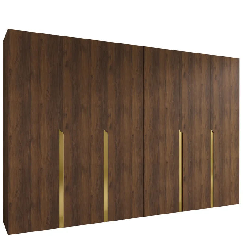 Milias Garderob 300x202 cm - Brun/guld - Förvaring - Klädförvaring - Garderob & garderobssystem - Klädskåp & fristående garderob