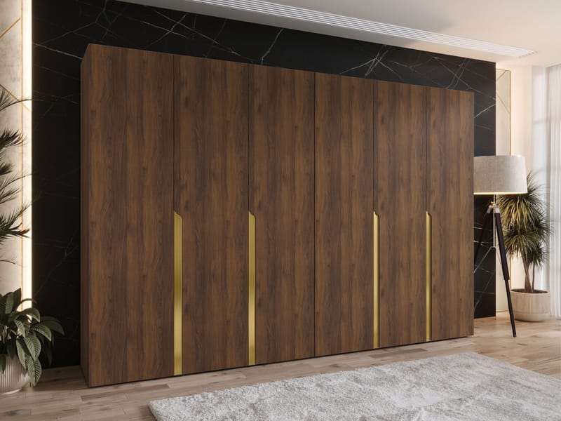 Milias Garderob 300x202 cm - Brun/guld - Förvaring - Klädförvaring - Garderob & garderobssystem - Klädskåp & fristående garderob