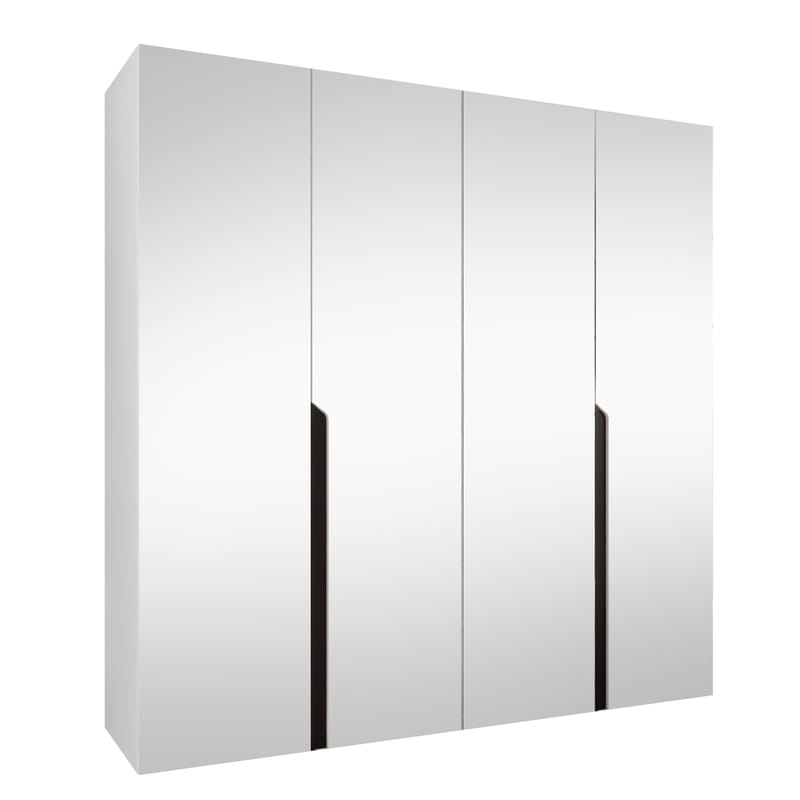 Milias Garderob med spegel 200x202 cm - vit - Förvaring - Klädförvaring - Garderob & garderobssystem - Klädskåp & fristående garderob