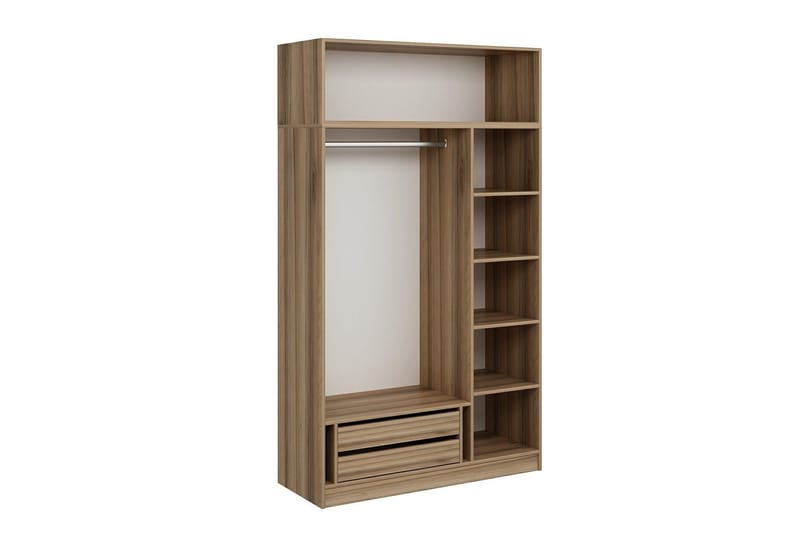 Minar Garderob 135 cm - Brun - Förvaring - Klädförvaring - Garderob & garderobssystem