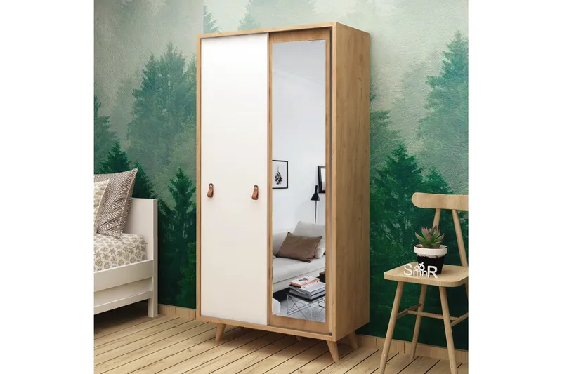 Mod Design Garderob Spegel - Trä/Vit - Förvaring - Klädförvaring - Garderob & garderobssystem