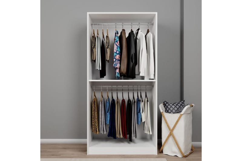 Nagouri Garderob 94x190 cm - Vit - Förvaring - Klädförvaring - Garderob & garderobssystem