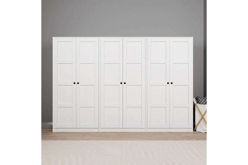Nagouri Garderobsskåp 280x190 cm - Vit - Förvaring - Klädförvaring - Garderob & garderobssystem - Klädskåp & fristående garderob