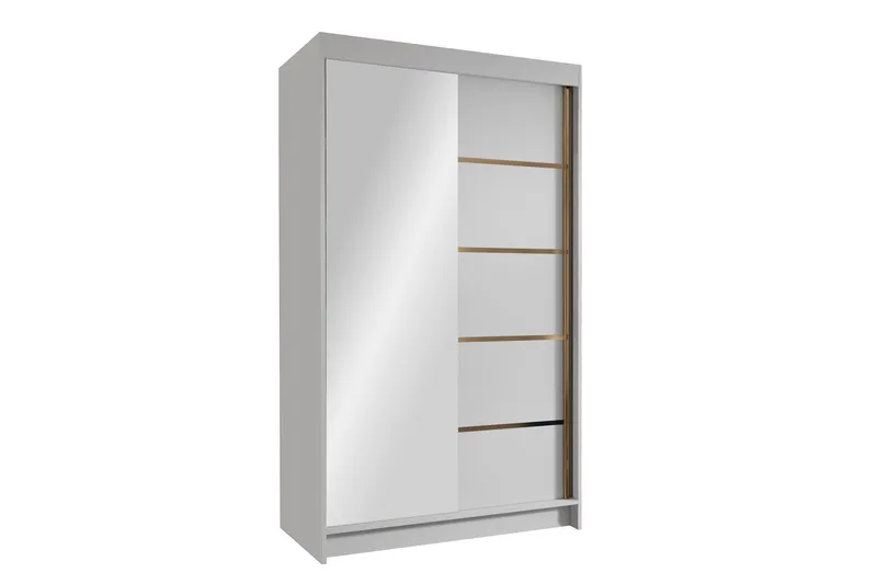 Narbonne Garderob med Spegel 100x200 cm - Vit - Förvaring - Klädförvaring - Garderob & garderobssystem