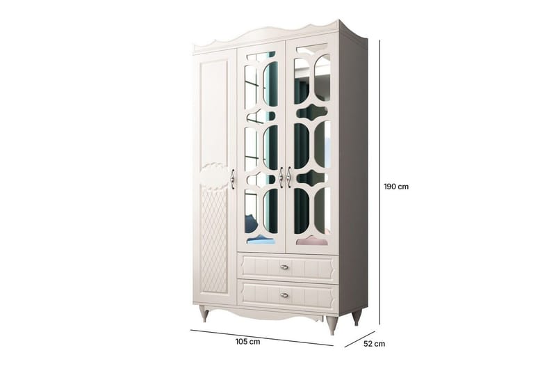 Noric Garderob 105x190 cm - Matt Vit - Förvaring - Klädförvaring - Garderob & garderobssystem