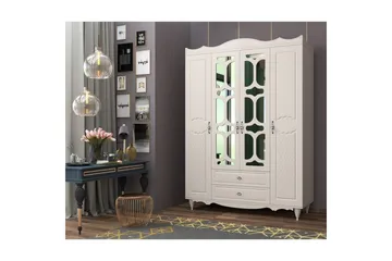 Noric Garderob 140x190 cm - Matt Vit - Förvaring - Klädförvaring - Garderob & garderobssystem