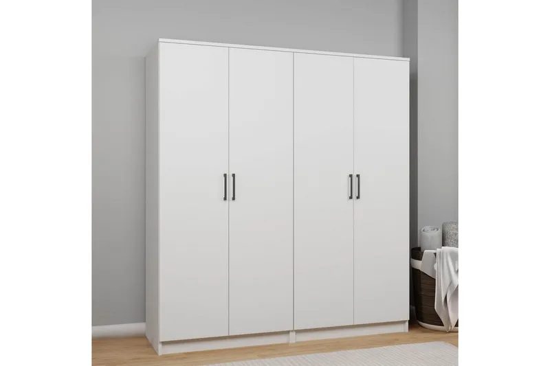 Olera Garderob 160x180 cm - Vit - Förvaring - Klädförvaring - Garderob & garderobssystem - Klädskåp & fristående garderob
