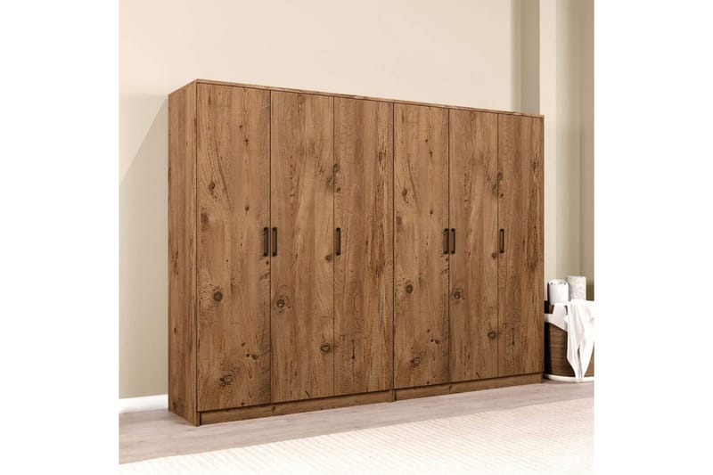Olera Garderob 240x180 cm - Natur - Förvaring - Klädförvaring - Garderob & garderobssystem