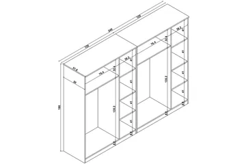 Olera Garderob 240x180 cm - Natur - Förvaring - Klädförvaring - Garderob & garderobssystem