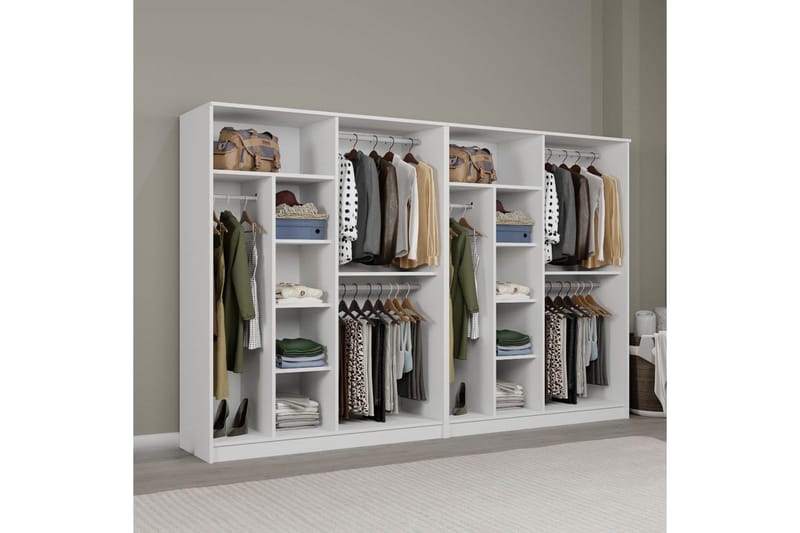 Olera Garderob 280x180 cm - Vit - Förvaring - Klädförvaring - Garderob & garderobssystem