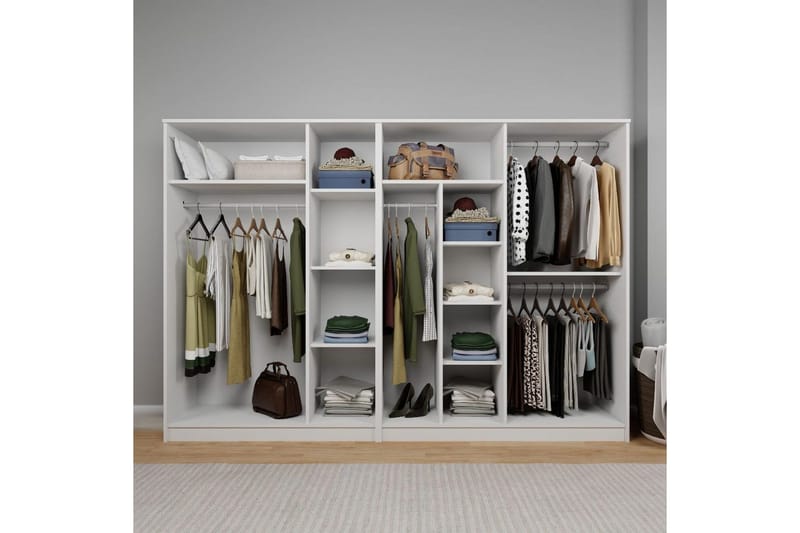Olera Garderob 280x180 cm - Vit - Förvaring - Klädförvaring - Garderob & garderobssystem