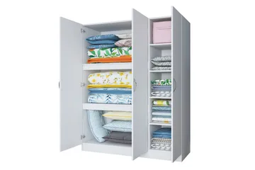 Ostin Garderob 55x145 cm - Vit - Förvaring - Klädförvaring - Garderob & garderobssystem