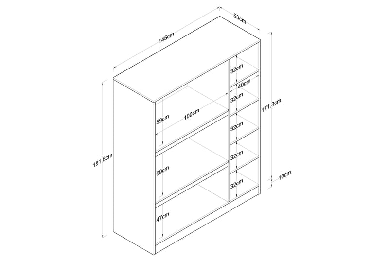 Ostin Garderob 55x145 cm - Vit - Förvaring - Klädförvaring - Garderob & garderobssystem