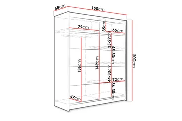 Pickering Garderob 150x200 cm - Beige - Förvaring - Klädförvaring - Garderob & garderobssystem