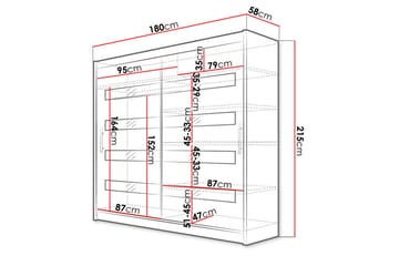 Prag Garderob 180x215 cm - Vit - Förvaring - Klädförvaring - Garderob & garderobssystem