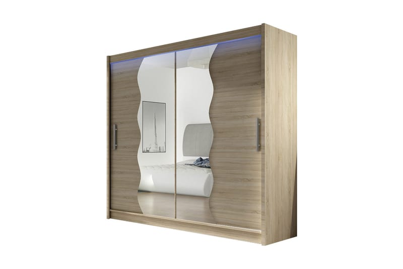 Prag Garderob 180x57x215 cm - Beige|Vit - Förvaring - Klädförvaring - Garderob & garderobssystem - Klädskåp & fristående garderob