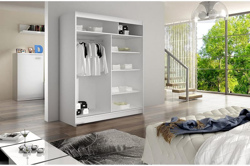 Presto Garderob 58x150 cm - Vit/Svart - Förvaring - Klädförvaring - Garderob & garderobssystem
