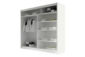 Rilievo Garderob m. Spegel 180x215 cm - Vit/Brun - Förvaring - Klädförvaring - Garderob & garderobssystem