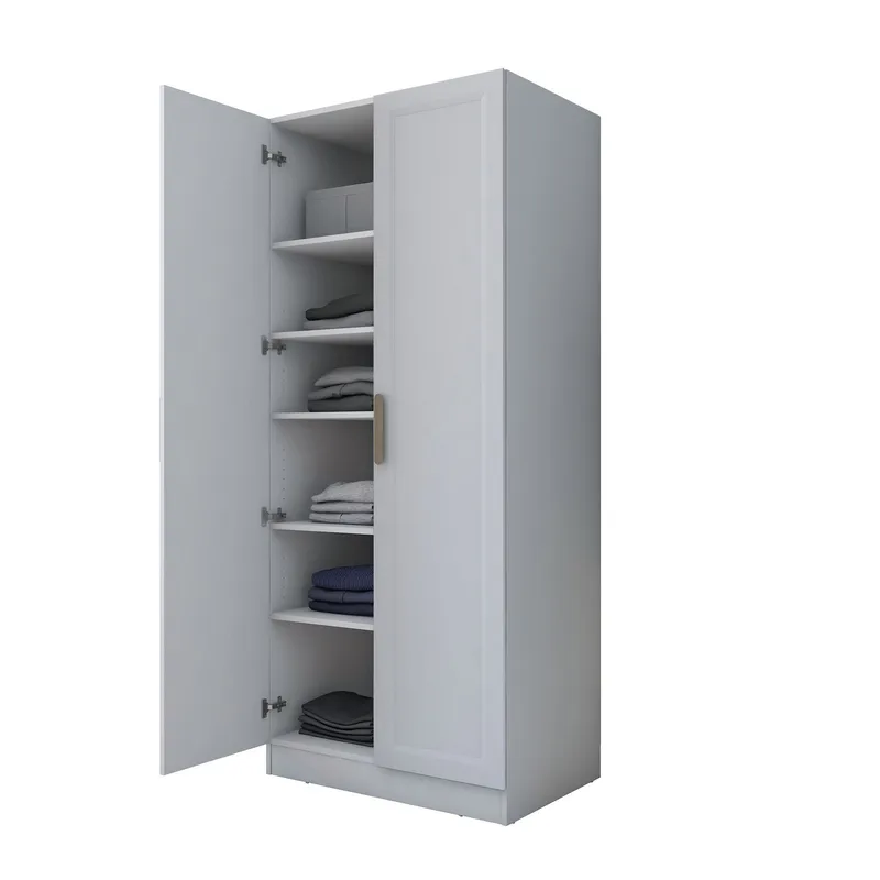 Sarnor Garderob 90x210x57,5 cm - Vit - Förvaring - Klädförvaring - Garderob & garderobssystem - Klädskåp & fristående garderob