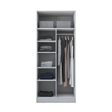 Sarnor Garderob 90x210x57,5 cm - Vit - Förvaring - Klädförvaring - Garderob & garderobssystem - Klädskåp & fristående garderob