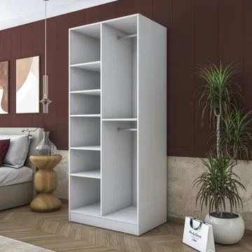 Sarnor Garderob 90x210x57,5 cm - Vit - Förvaring - Klädförvaring - Garderob & garderobssystem - Klädskåp & fristående garderob