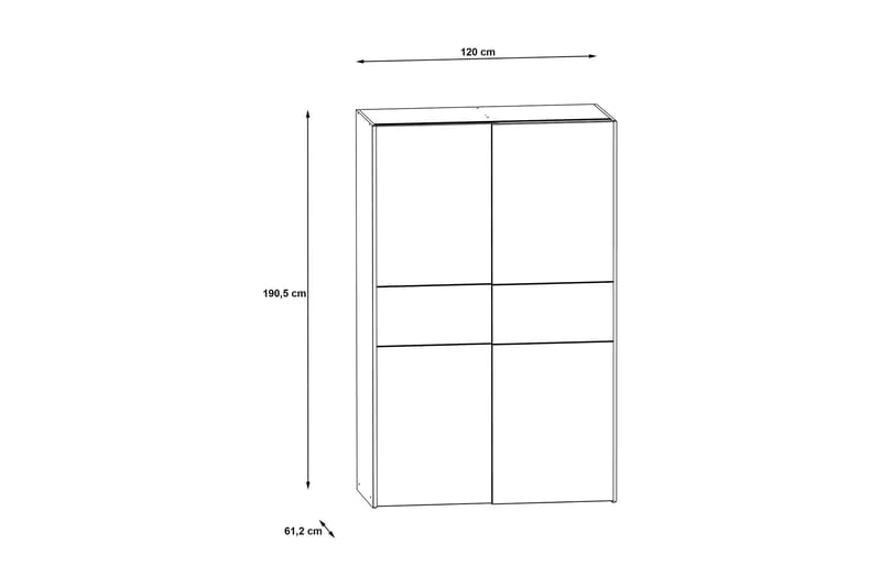 Shipts Garderob 62x120 cm - Vit/Brun - Förvaring - Klädförvaring - Garderob & garderobssystem